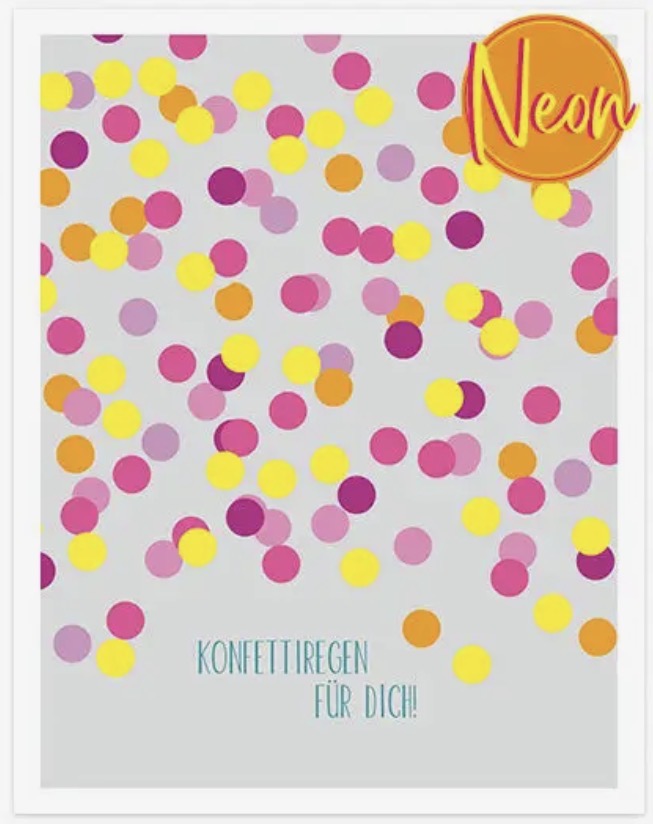 POSTKARTE „KONFETTIREGEN FÜR DICH!“ | NEON DESIGN