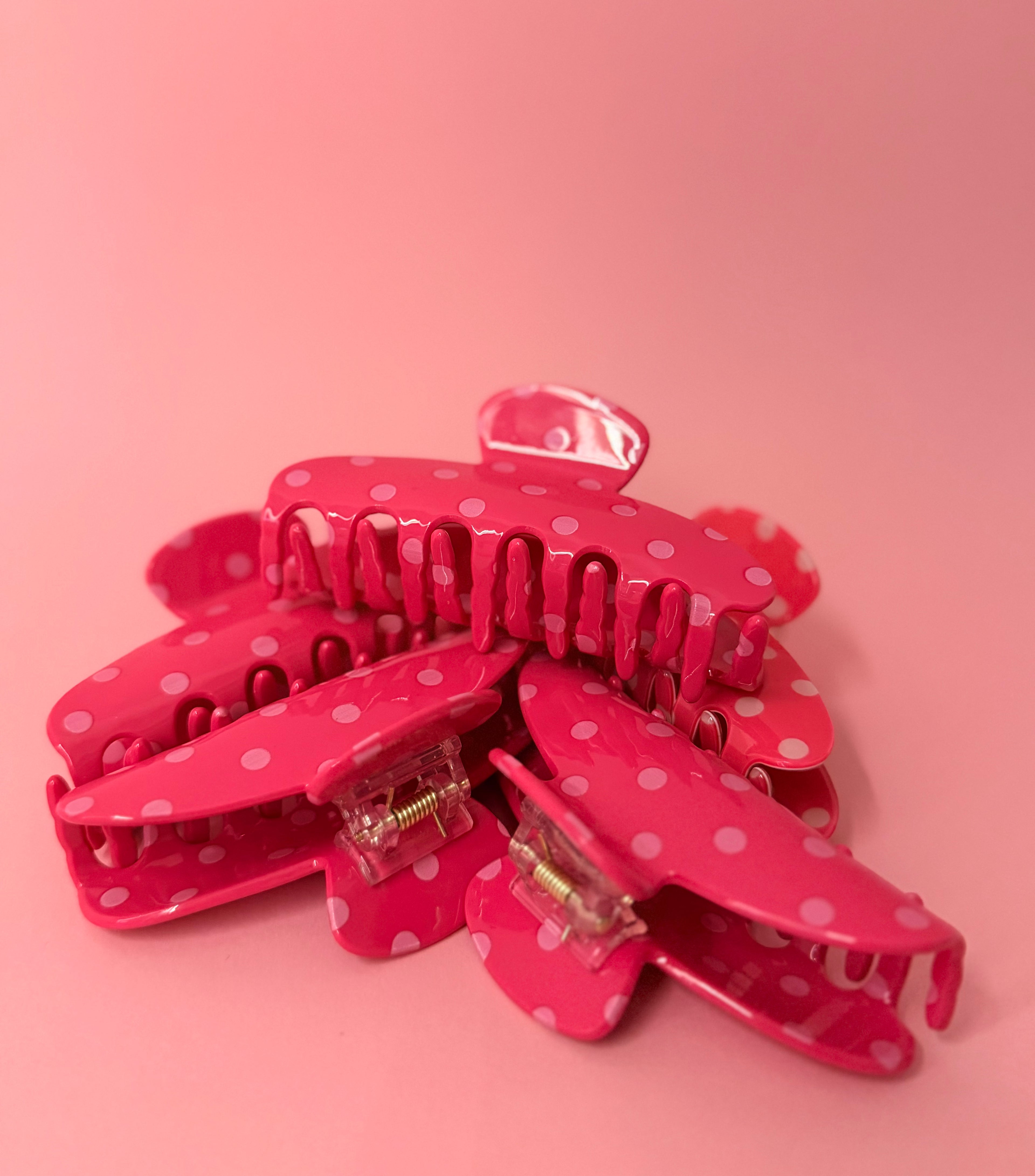 STATEMENT HAARKLAMMER PINK POLKA DOTS