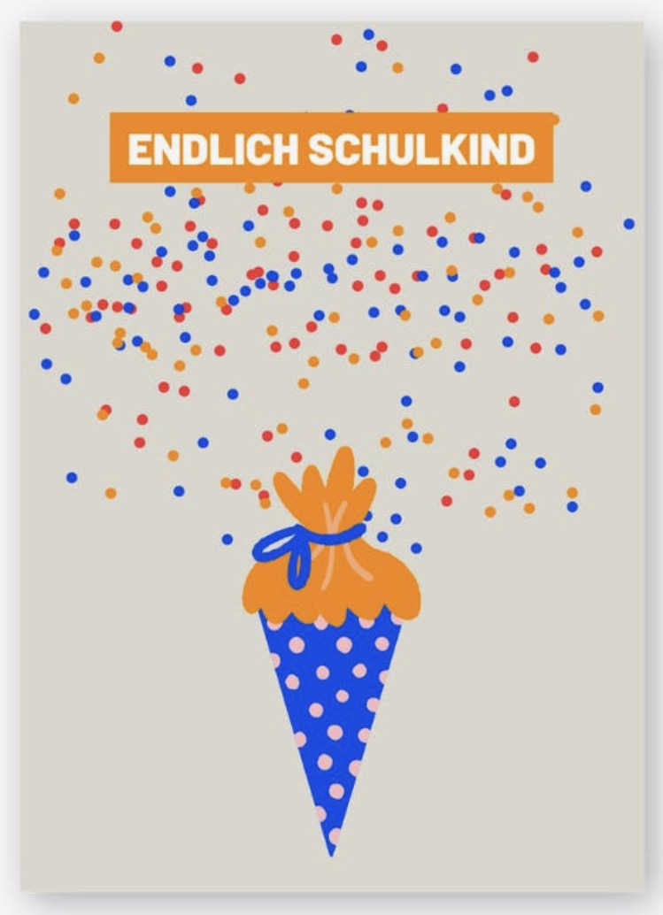 POSTKARTE ENDLICH SCHULKIND | EINSCHULUNG