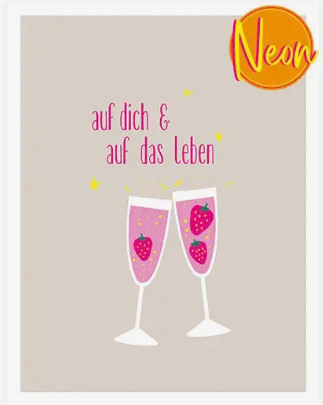 POSTKARTE AUF DICH & AUF DAS LEBEN | NEON DESIGN